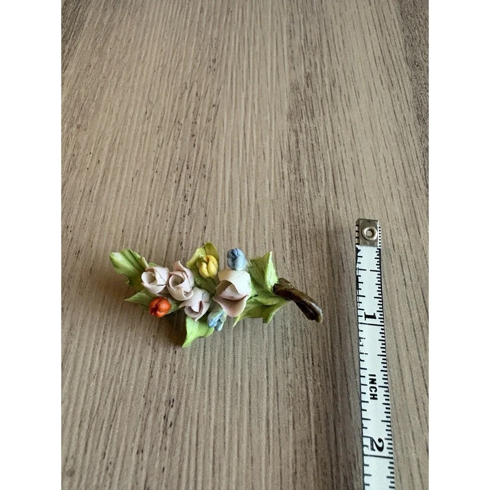 Vintage Flower Brooch Porcelain 2